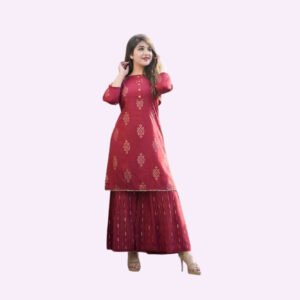 prety women printed rayon kurta set - Arien Trends