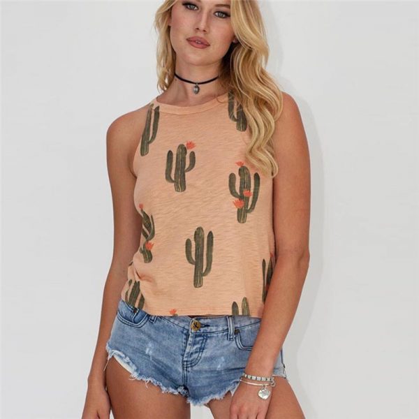 summer-cactus-print-women-t-shirt-casual-halter-harajuku-women-tshirt-tops-tees-female-shirts-camiseta-women-tops