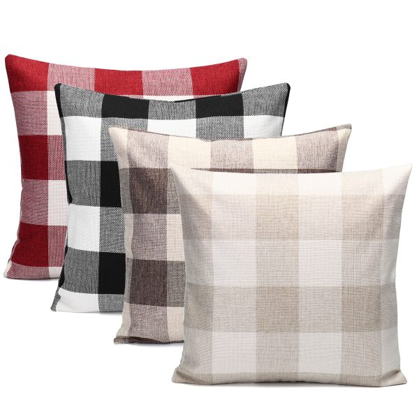 Grid Square Pillow Case Cushion Cover